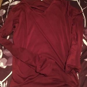 Velvet Red Cross cross top long sleeve romantic